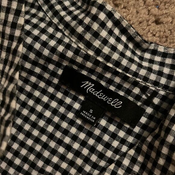 Madewell black and white button down small - Picture 7 of 7